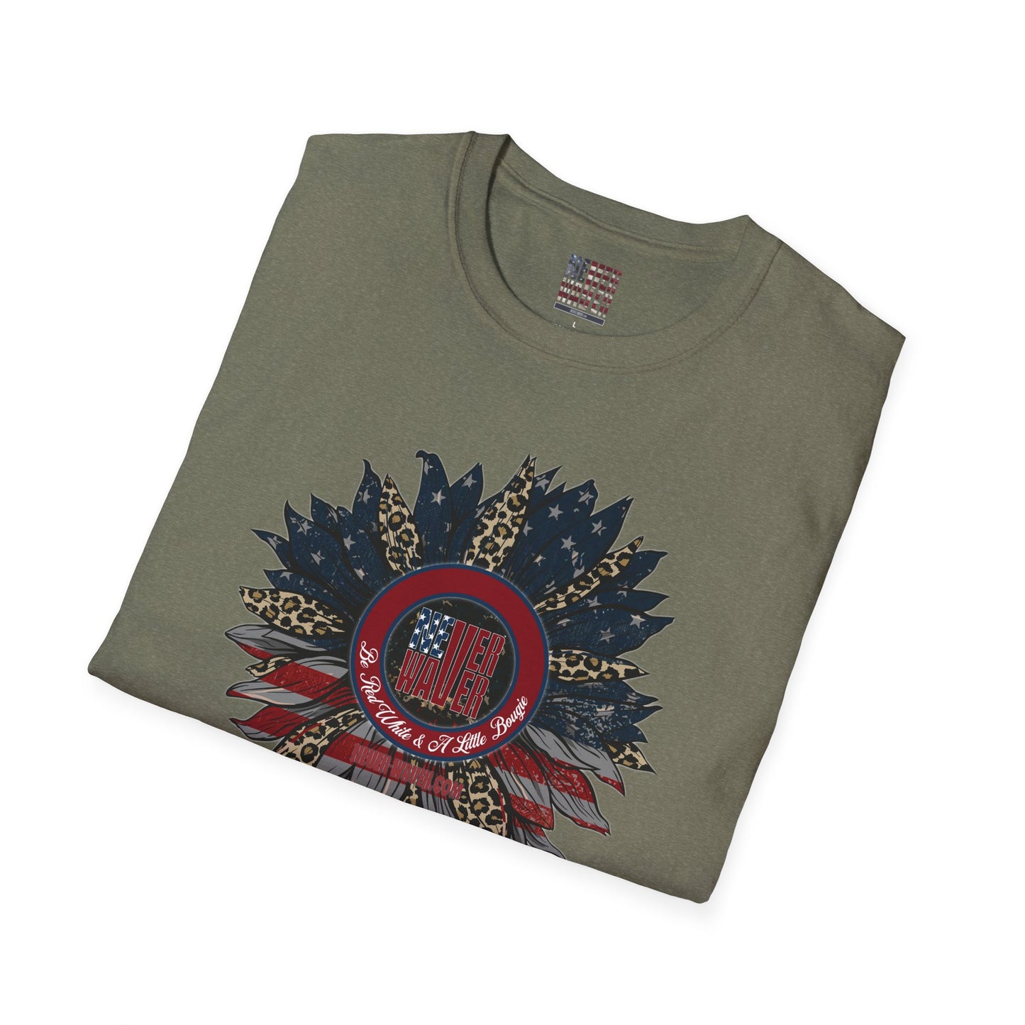 Never Waver Be Red White & a Little Bougie Unisex Softstyle T-Shirt - Never Waver