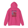 Unisex Heavy Blend™ Hooded Sweatshirt - 'New York Fans Never Waver W Leopard Football' American Pride Design - Never Waver