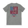 Never Waver Like This Mom V-Neck Tee for Moms - Patriotic Short Sleeve Shirt - Never Waver