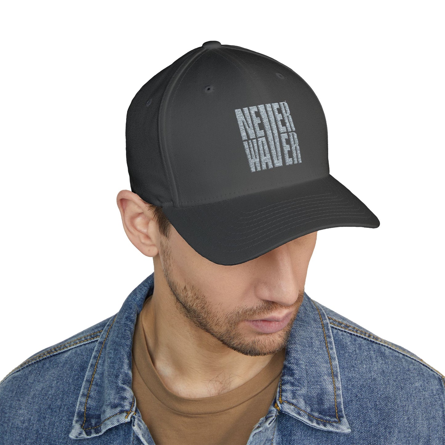Embroidered Motivational Baseball Cap - 'Never Waver' - Perfect for Outdoor Enthusiasts
