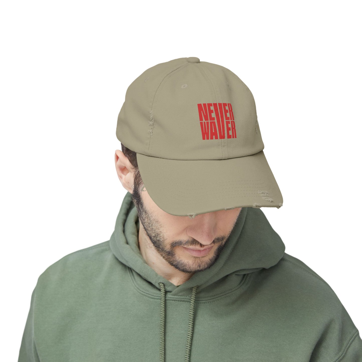 Distressed Cap - Never Waver Statement Hat for Everyday Style