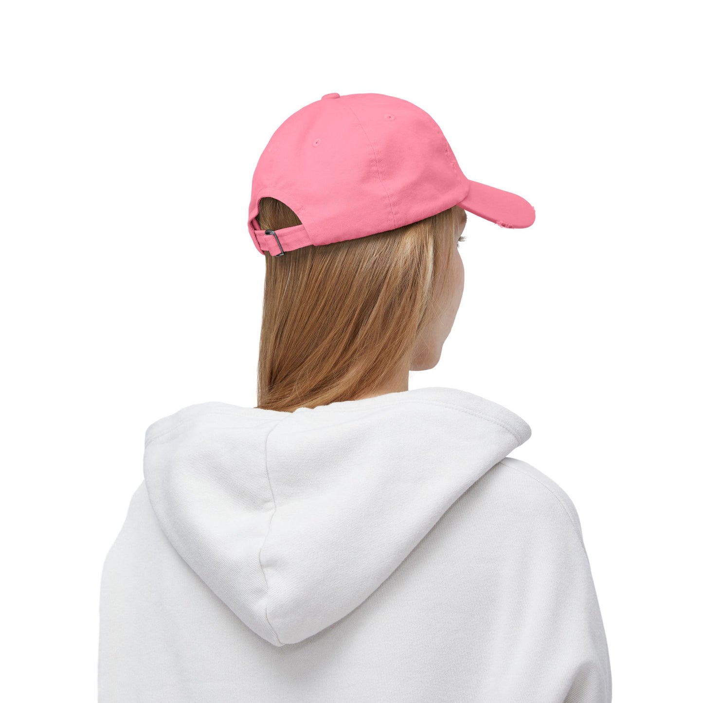 Unisex Distressed Cap - 'Never Waver' Casual Hat for Everyday Style