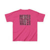 Kids Tee Never Waver” Jesus t-shirt might feature a bold, eye-catching design that reflects a steadfast faith and confidence in Christ.  - Never Waver