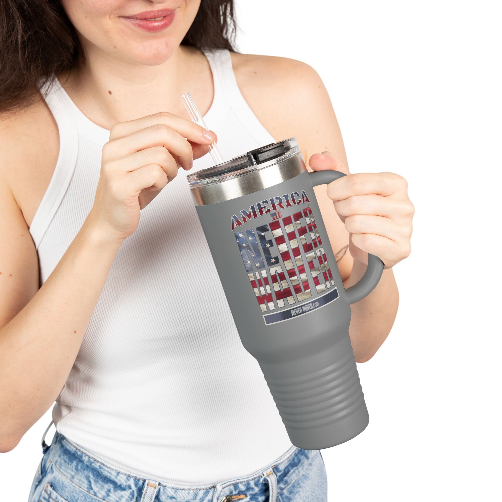 America Never Waver Insulated Travel Mug, 40oz - Never Waver
