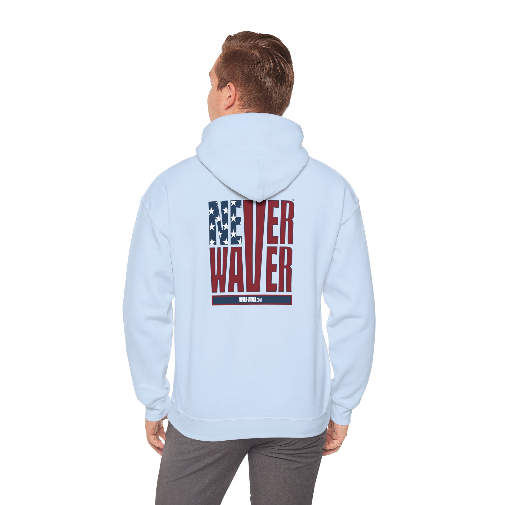 Patriotic Unisex Heavy Blend Hoodie - Never Waver Design - Never Waver
