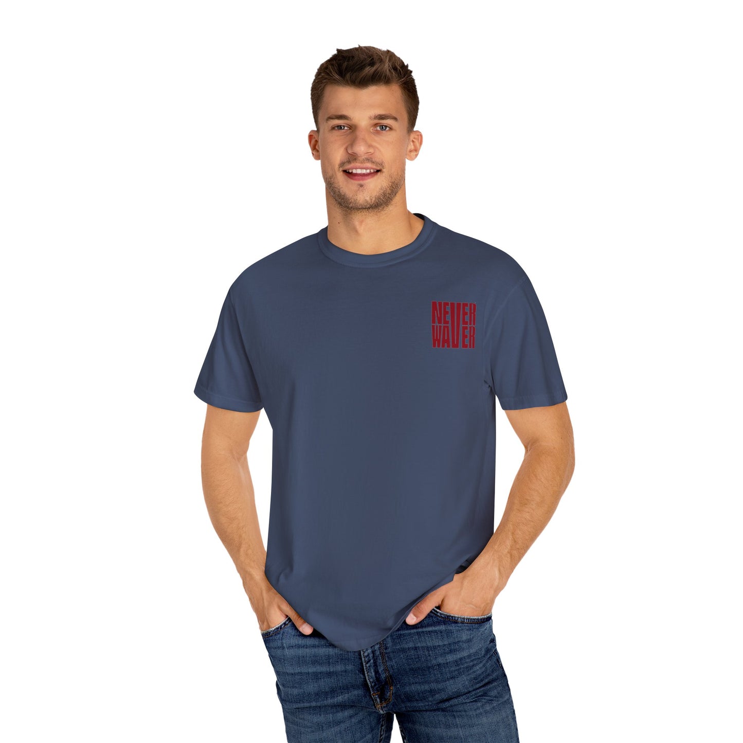 Unisex Garment-Dyed T-Shirt - 'Never Waver Just A Mom Trying Not to Raise A&&holes' Design - Never Waver