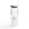 True Americans Never Waver They Always Back The Blue   Insulated Travel Mug, 40oz - Never Waver