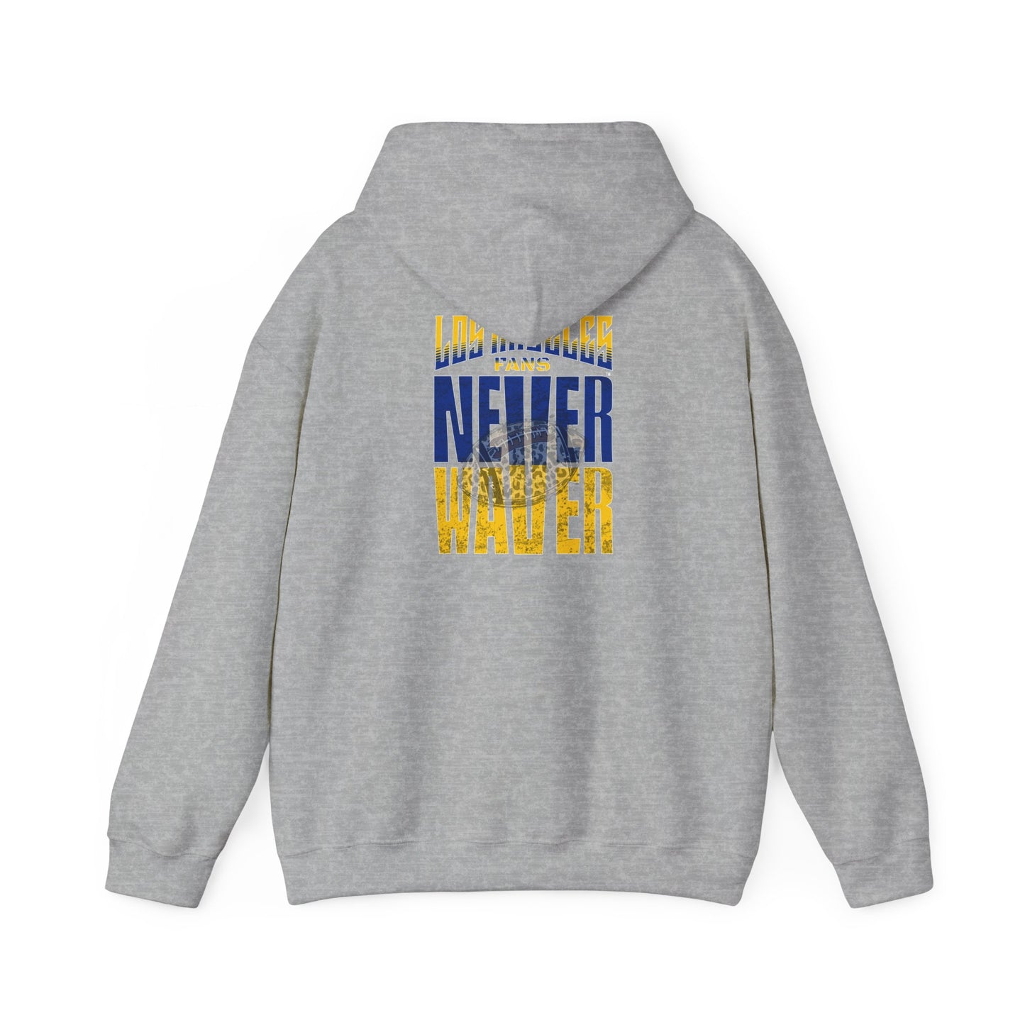 Unisex Heavy Blend™ Hooded Sweatshirt - Los Angeles Fans  NEVER WAVER w Leopard Football | Cozy Streetwear for Every Day - Never Waver