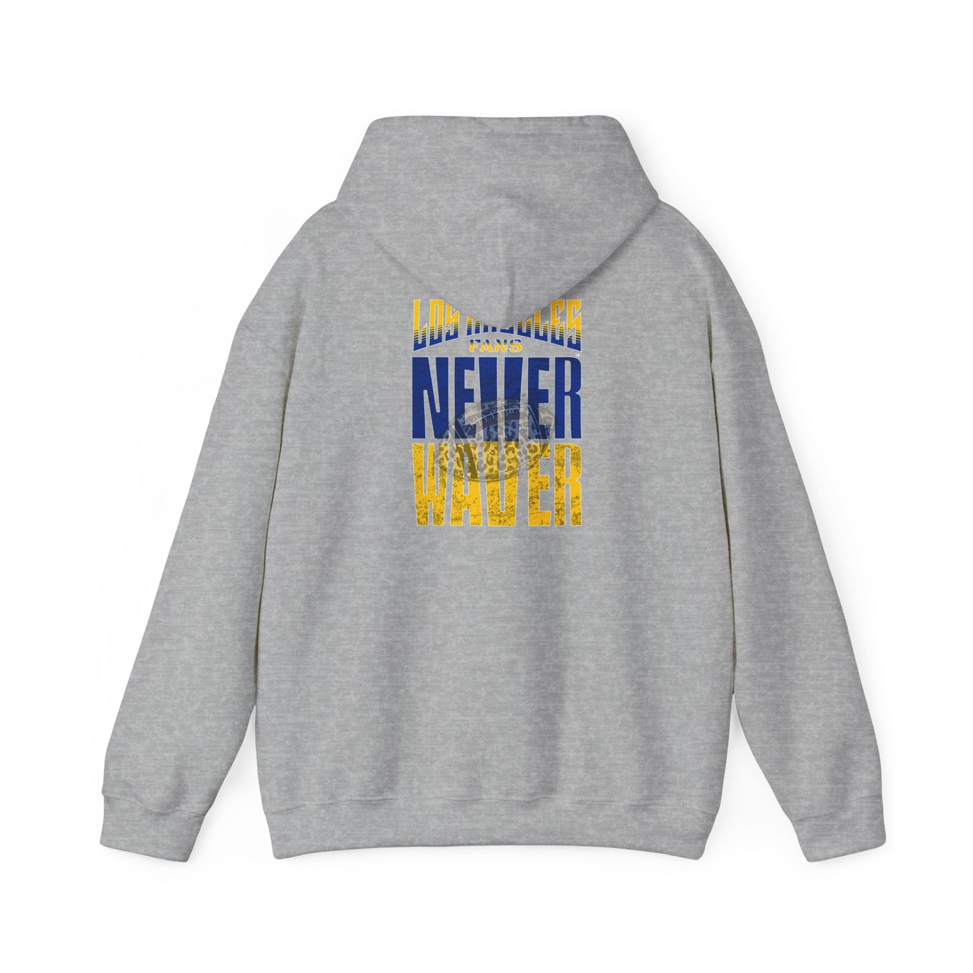Unisex Heavy Blend™ Hooded Sweatshirt - Los Angeles Fans  NEVER WAVER w Leopard Football | Cozy Streetwear for Every Day - Never Waver