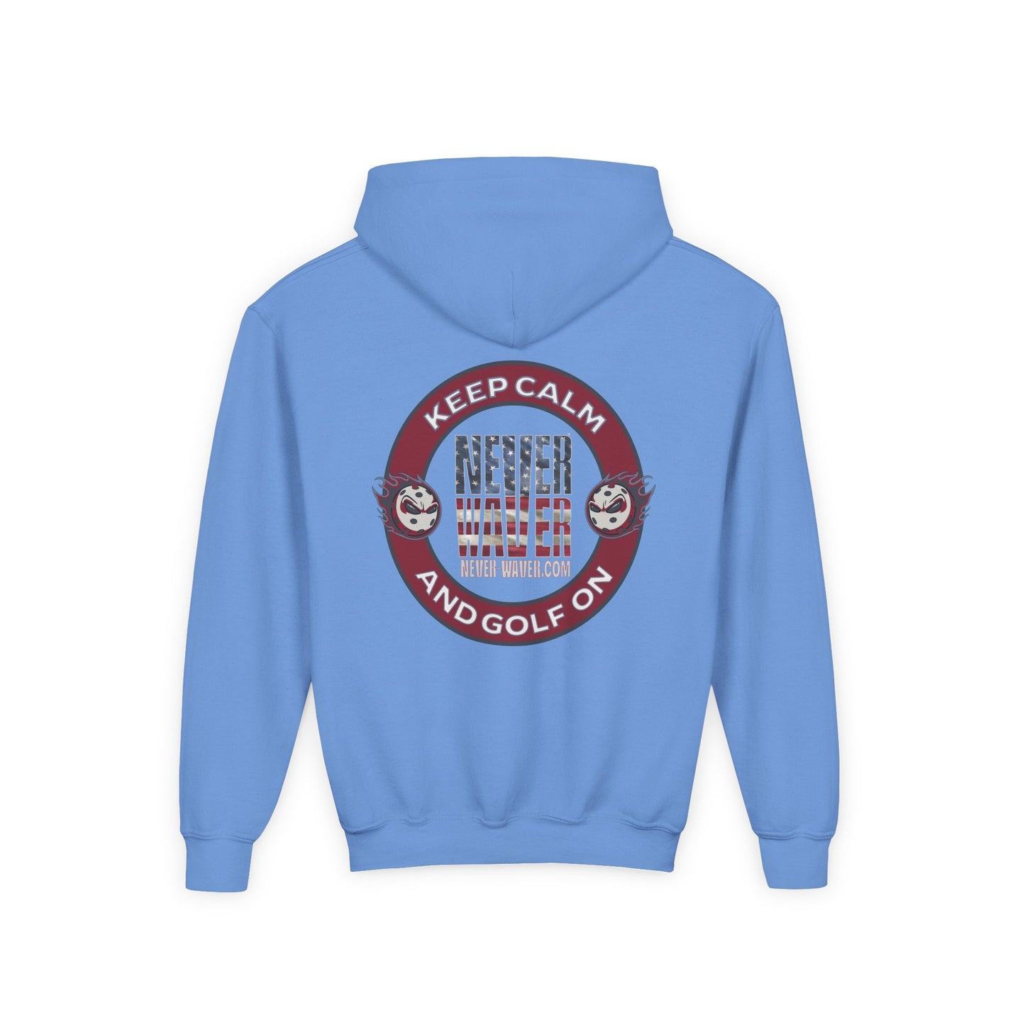 Youth Golf Hoodie - "Never Waver Golf" Sweatshirt for Young Golfers - Never Waver