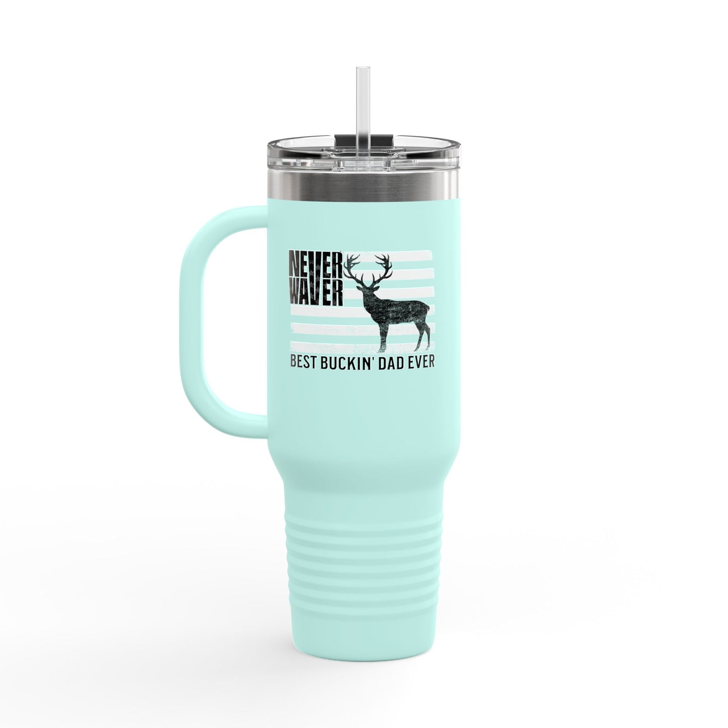 Never Waver Best Buckin' Dad Ever  Insulated Travel Mug - Never Waver