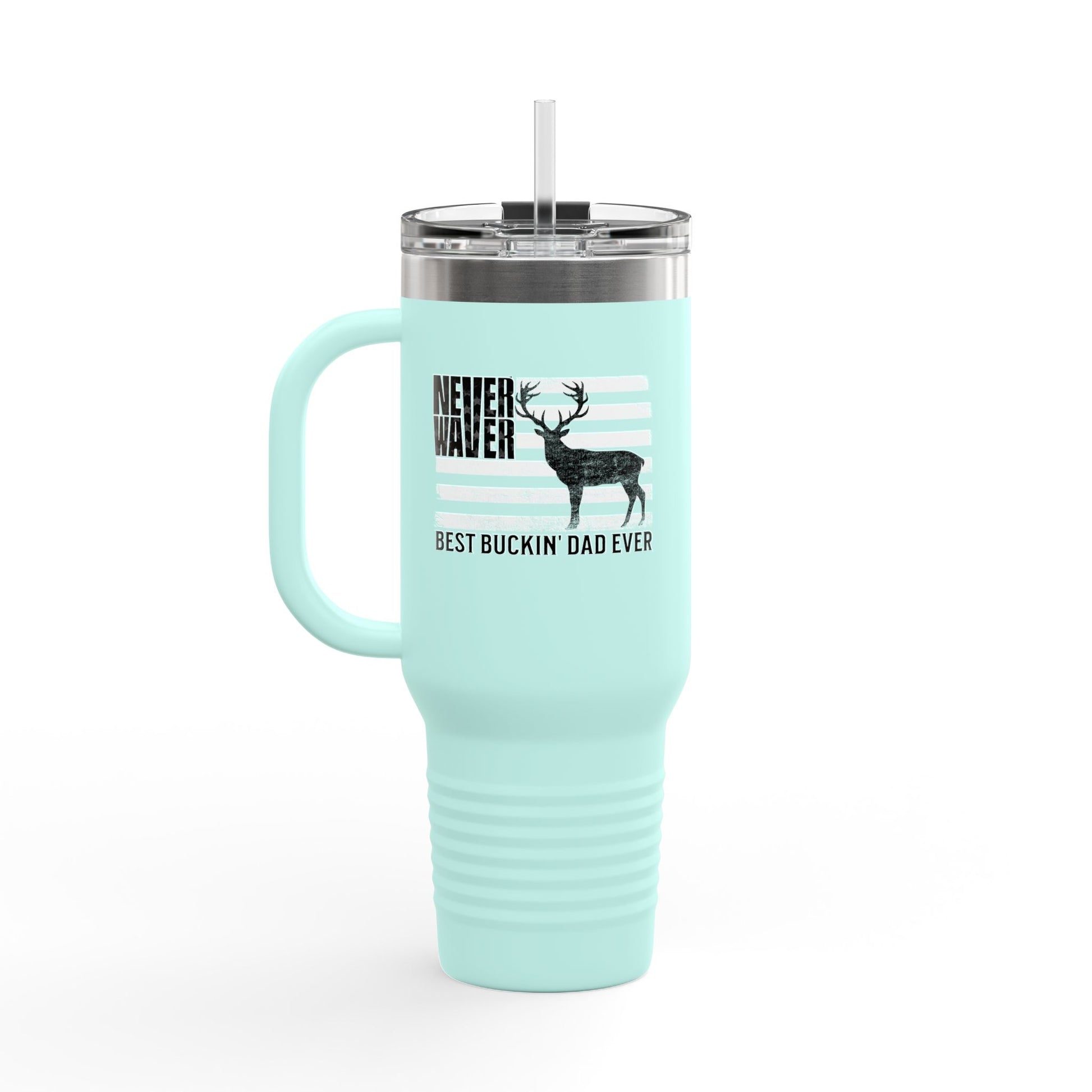 Never Waver Best Buckin' Dad Ever  Insulated Travel Mug - Never Waver
