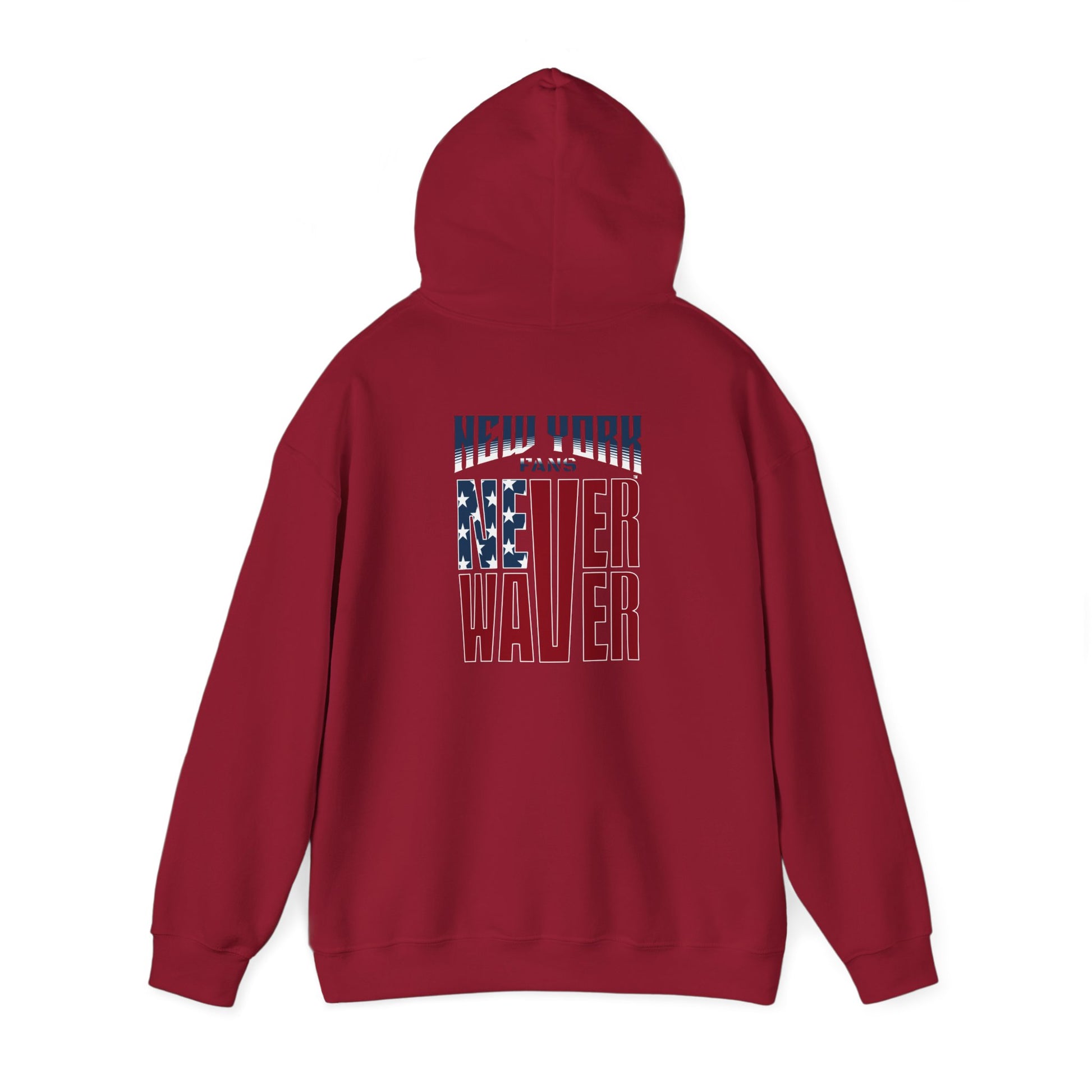 Unisex Heavy Blend™ Hoodie - 'New York Fans Never Waver' American Flag Design - Never Waver