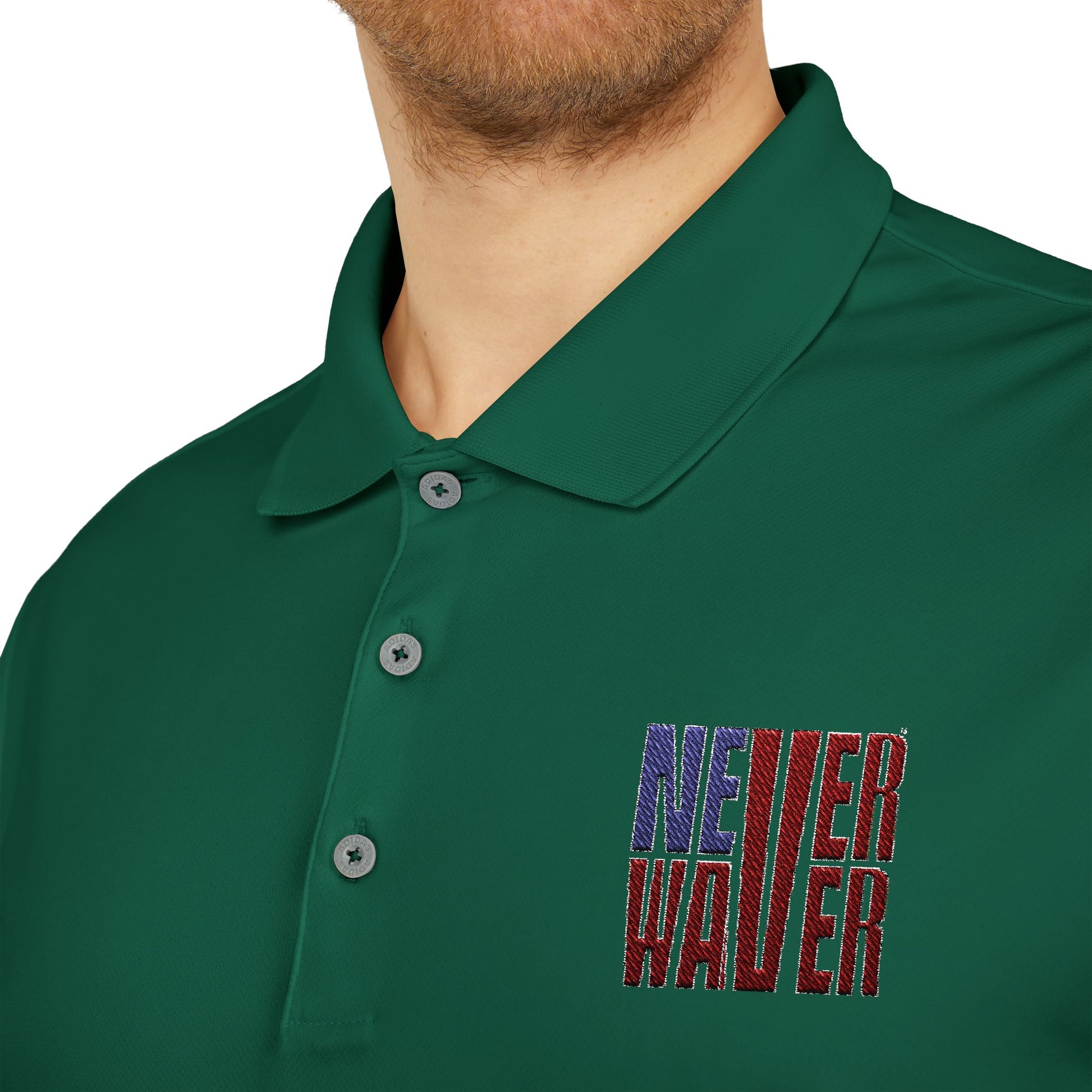 Never Waver Embroidered adidas Unisex Performance Polo - Never Waver