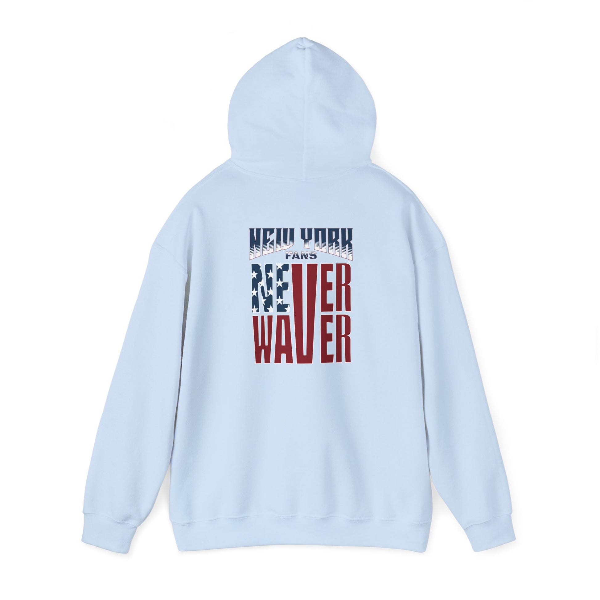 Unisex Heavy Blend™ Hoodie - 'New York Fans Never Waver' American Flag Design - Never Waver
