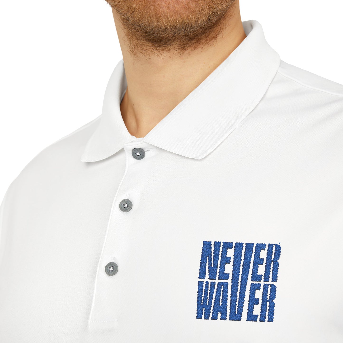 Performance Polo Shirt - "NEVER WAVER" Design