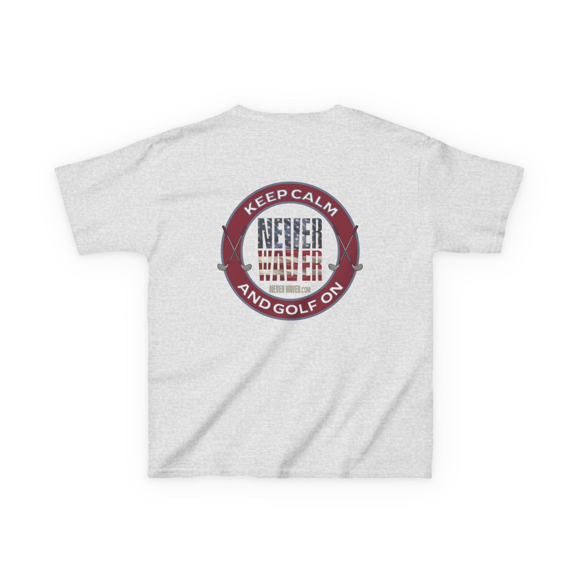 Kids Golf Tee - Keep Calm Never Waver and Golf On - Never Waver