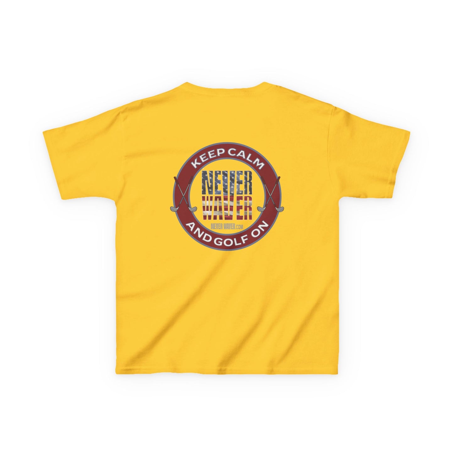 Kids Golf Tee - Keep Calm Never Waver and Golf On - Never Waver