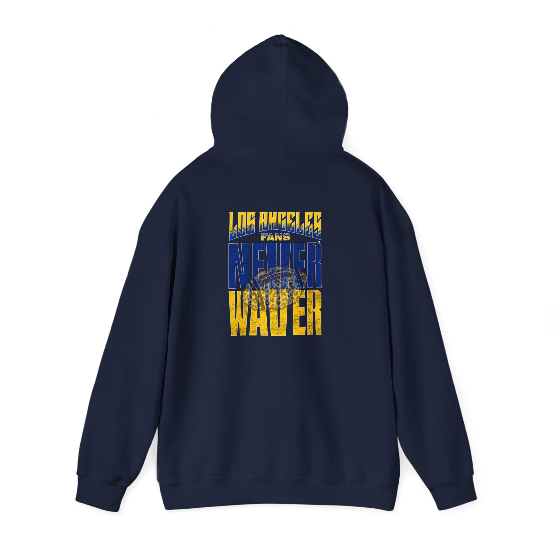 Unisex Heavy Blend™ Hooded Sweatshirt - Los Angeles Fans  NEVER WAVER w Leopard Football | Cozy Streetwear for Every Day - Never Waver
