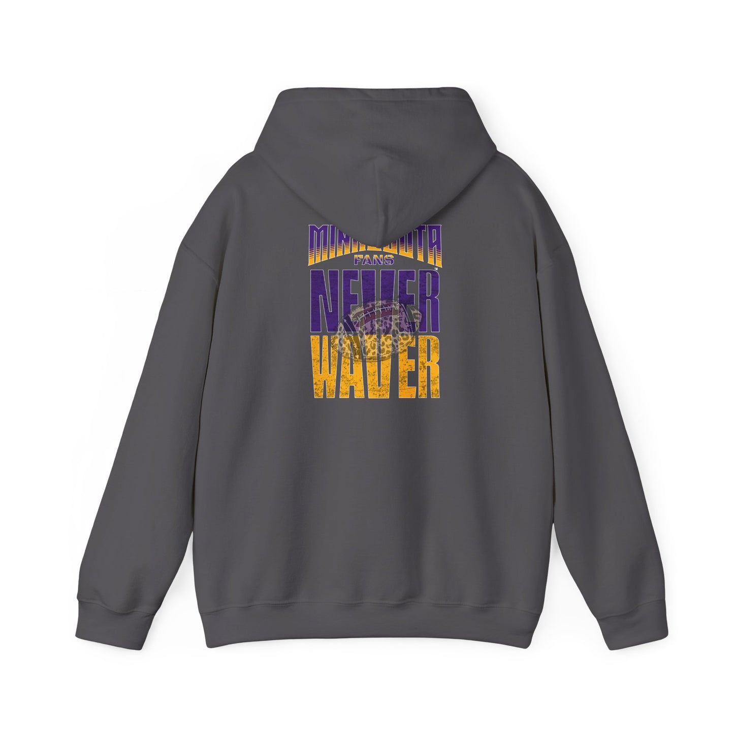 Minnesota Fans Never Waver w Leopard Football Unisex Heavy Blend™ Hooded Sweatshirt - Never Waver Design - Never Waver