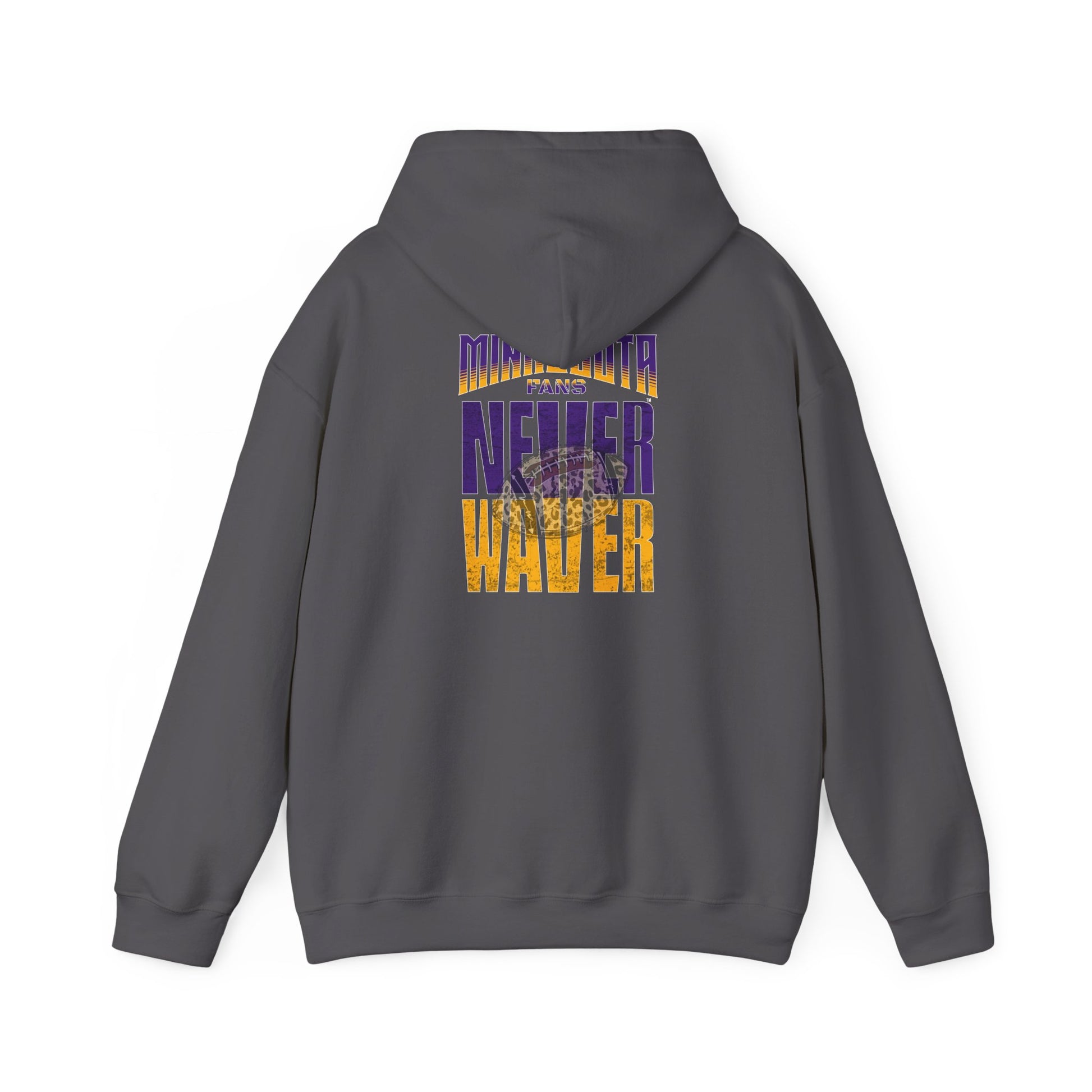 Minnesota Fans Never Waver w Leopard Football Unisex Heavy Blend™ Hooded Sweatshirt - Never Waver Design - Never Waver