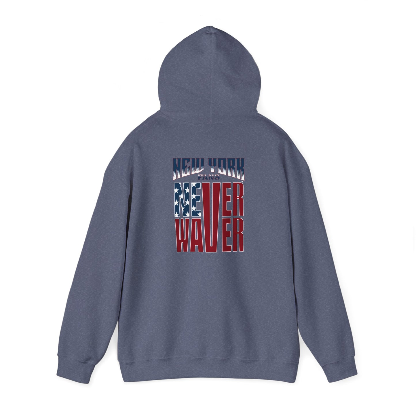 Unisex Heavy Blend™ Hoodie - 'New York Fans Never Waver' American Flag Design - Never Waver