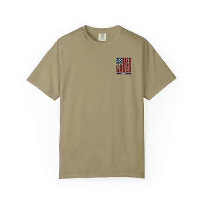 Patriotic Unisex Garment-Dyed T-Shirt - 'Never Waver' Design - Never Waver