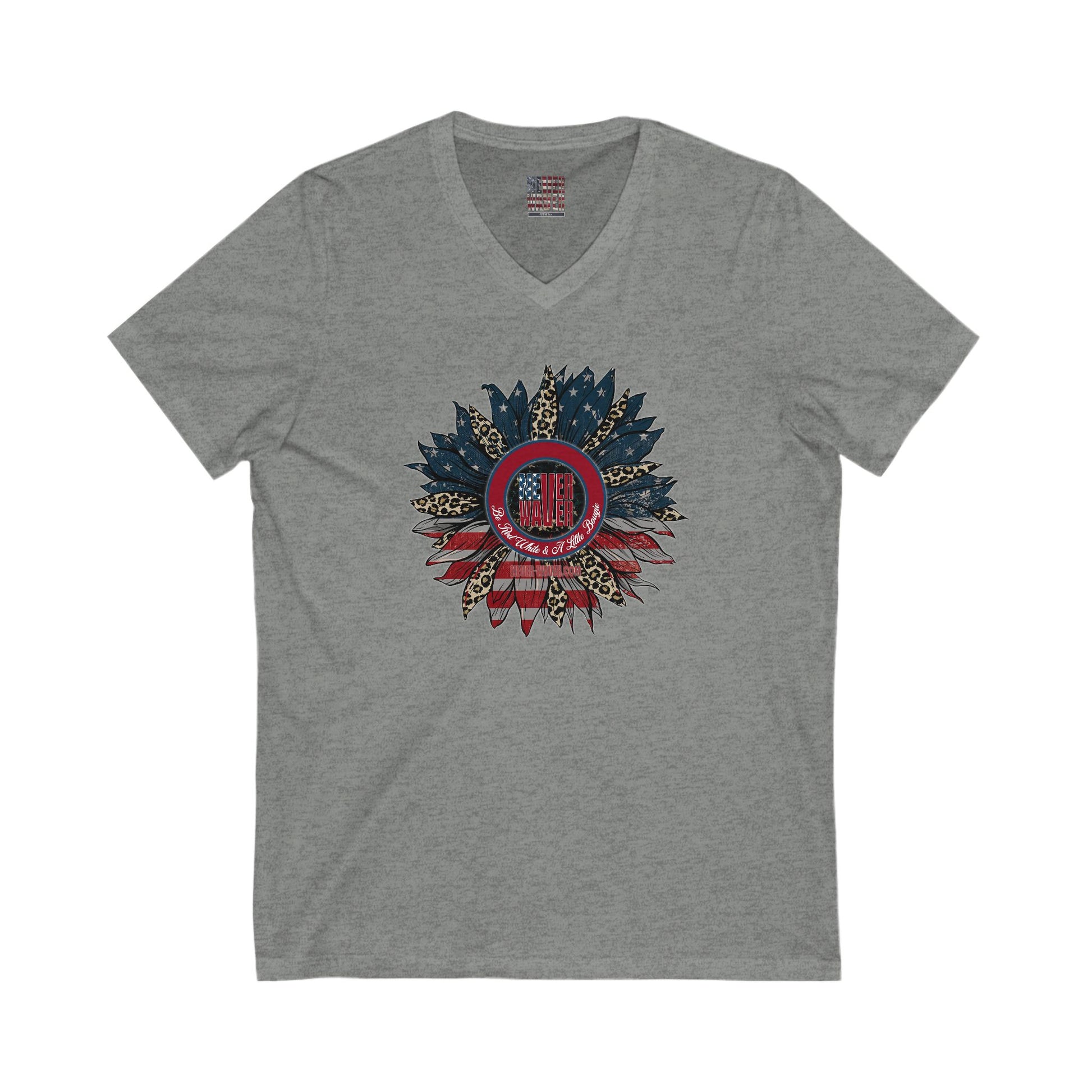 Unisex V-Neck Tee - Never Waver Be Red White & A little Bougie T-Shirt - Never Waver