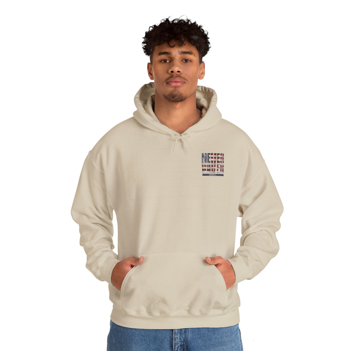 Never Waver Unisex Hooded Sweatshirt - Cozy Casual Wear for Everyday Comfort - Never Waver