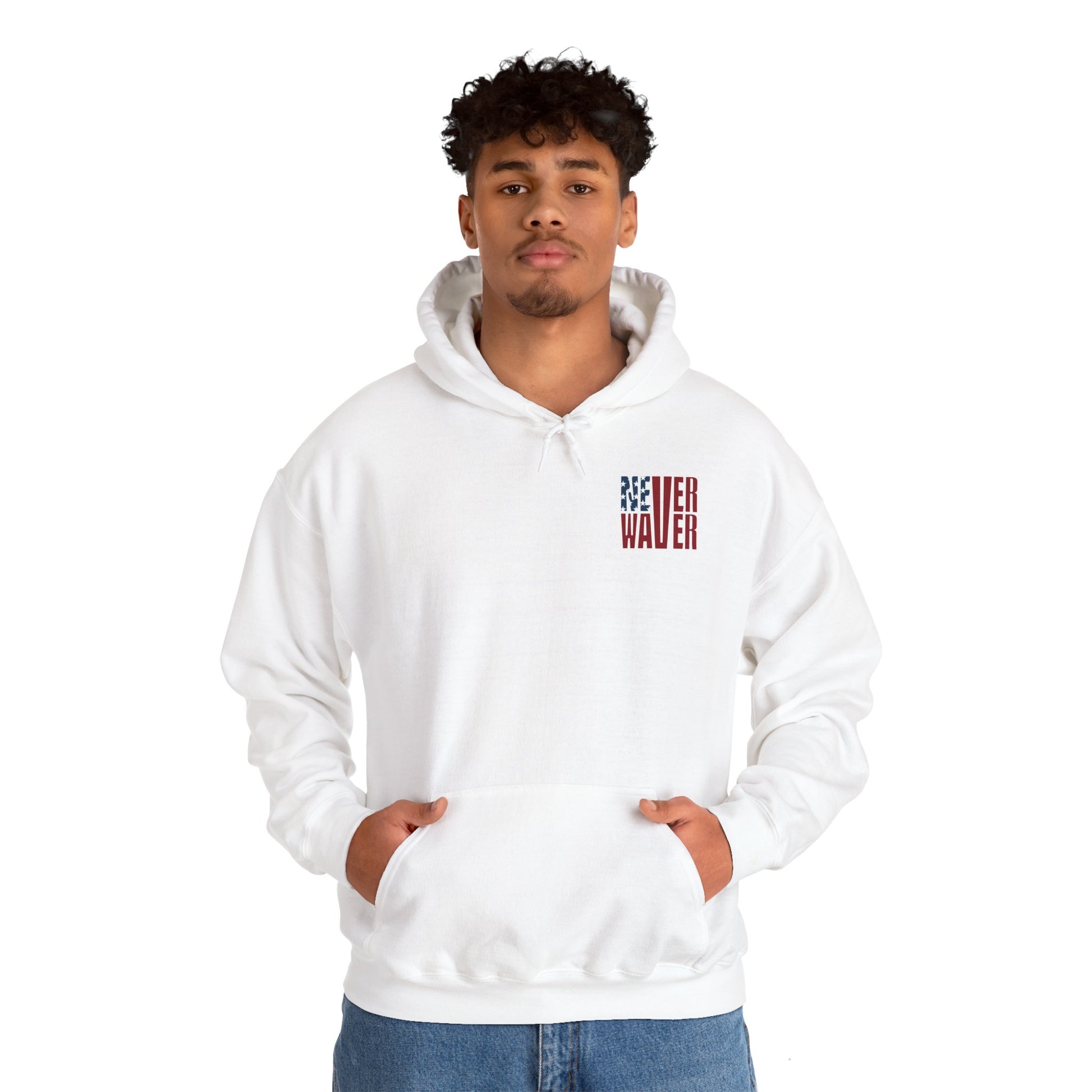Unisex Heavy Blend™ Hoodie - 'New York Fans Never Waver' American Flag Design - Never Waver
