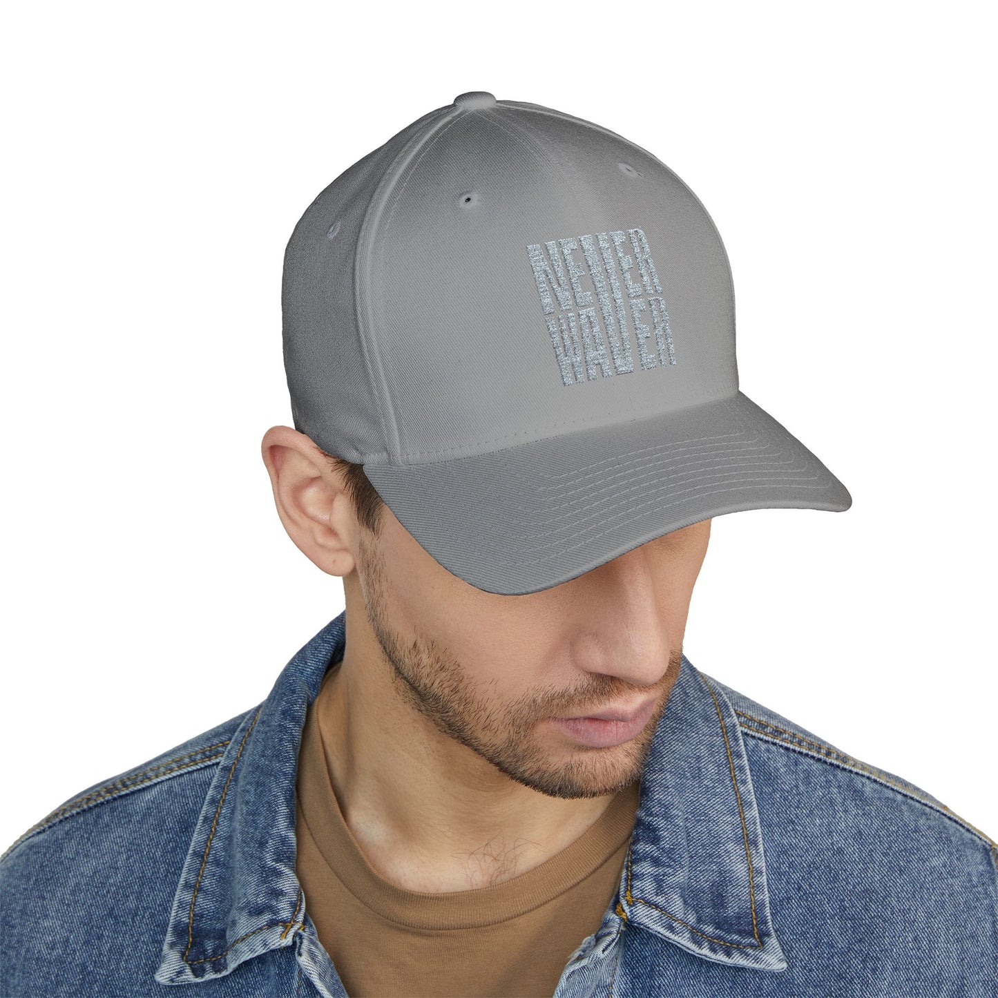 Embroidered Motivational Baseball Cap - 'Never Waver' - Perfect for Outdoor Enthusiasts