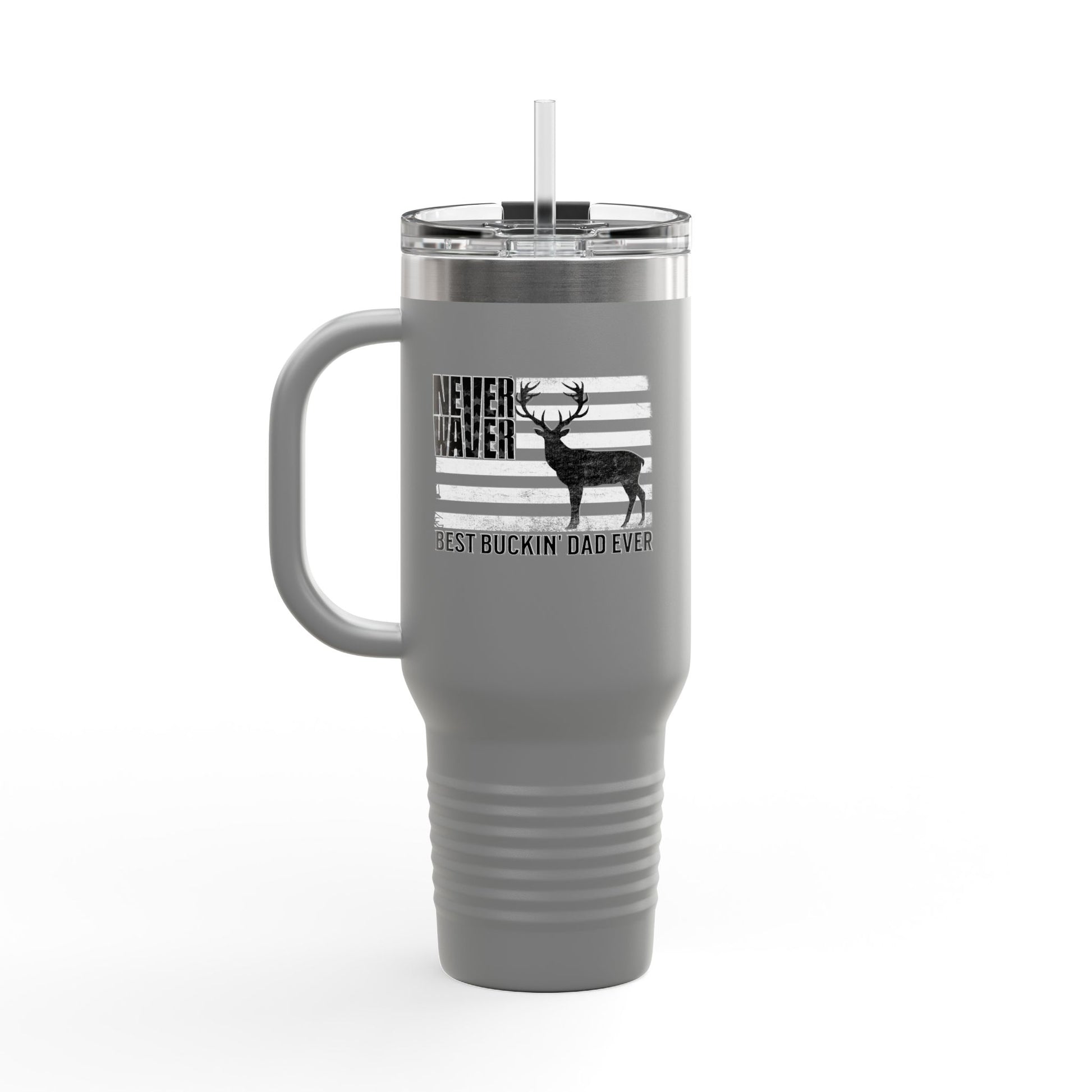 Never Waver Best Buckin' Dad Ever  Insulated Travel Mug - Never Waver