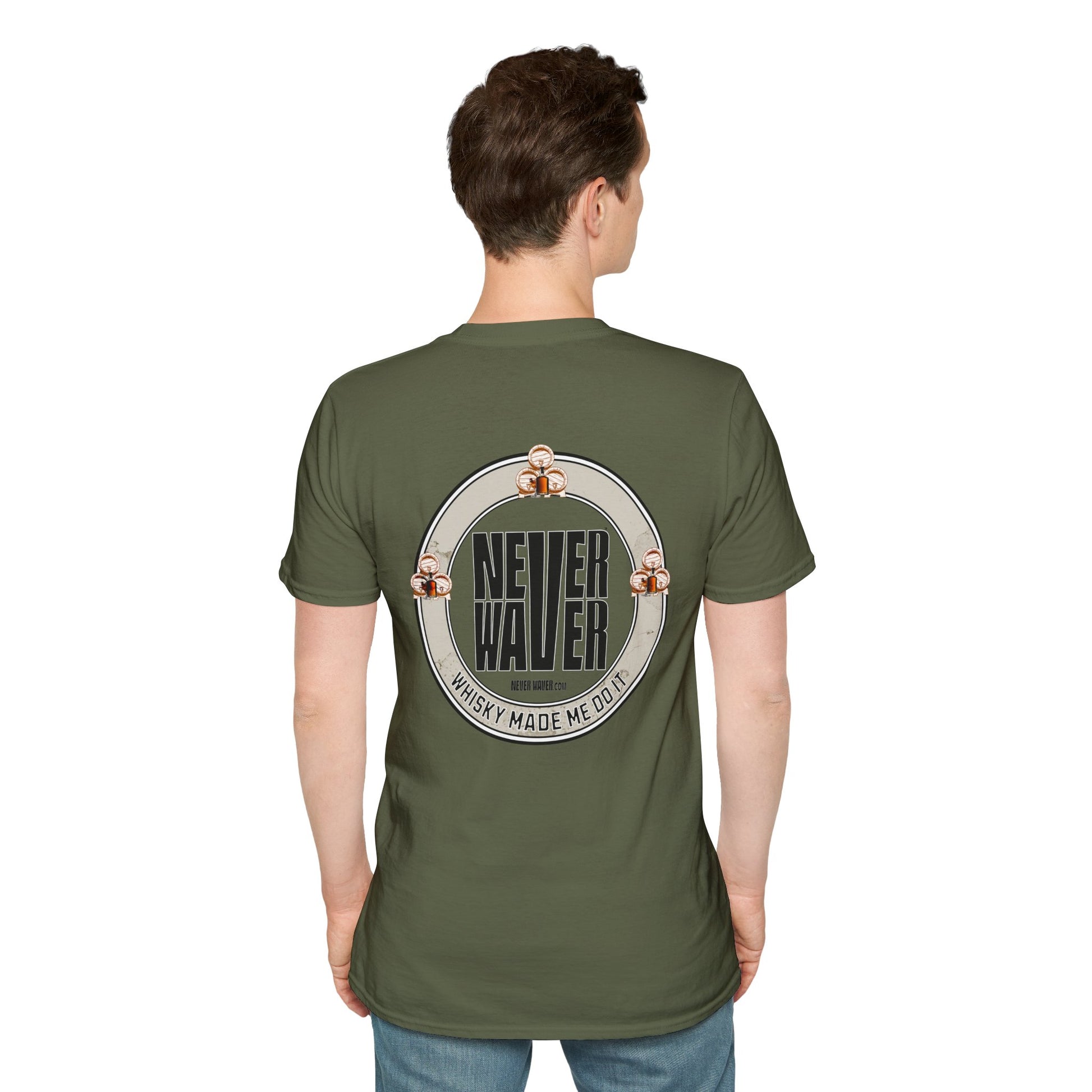 Never Waver Whisky Made Me Do It? Unisex Soft style T-Shirt - Never Waver