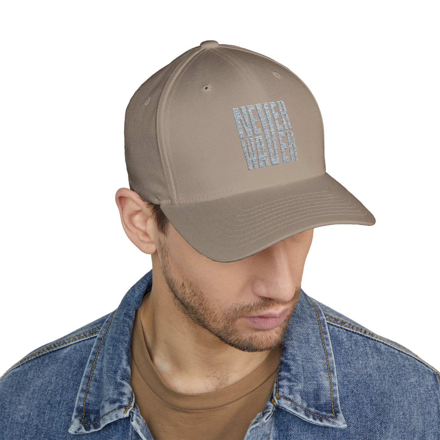 Embroidered Motivational Baseball Cap - 'Never Waver' - Perfect for Outdoor Enthusiasts