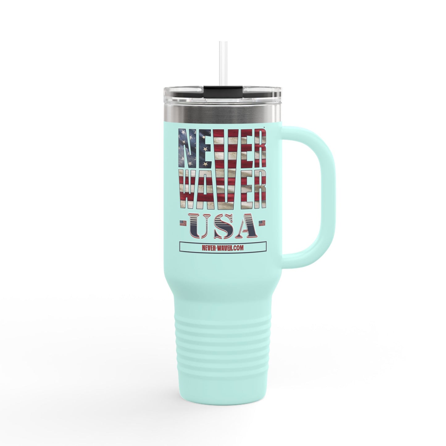 Never   Waver USA Insulated Travel Mug, 40oz - Never Waver