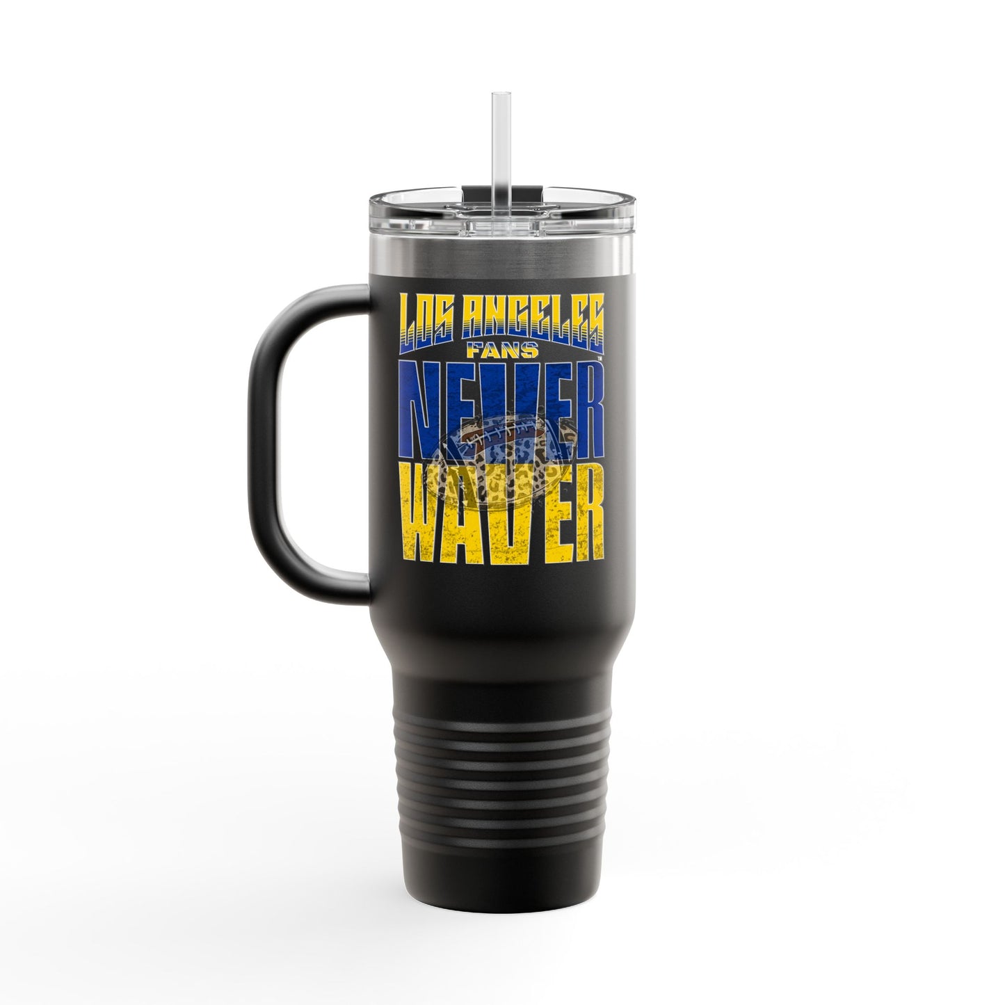 Los Angeles Fans Never Waver W-Leopard Football Insulated Travel Mug, 40oz - Never Waver