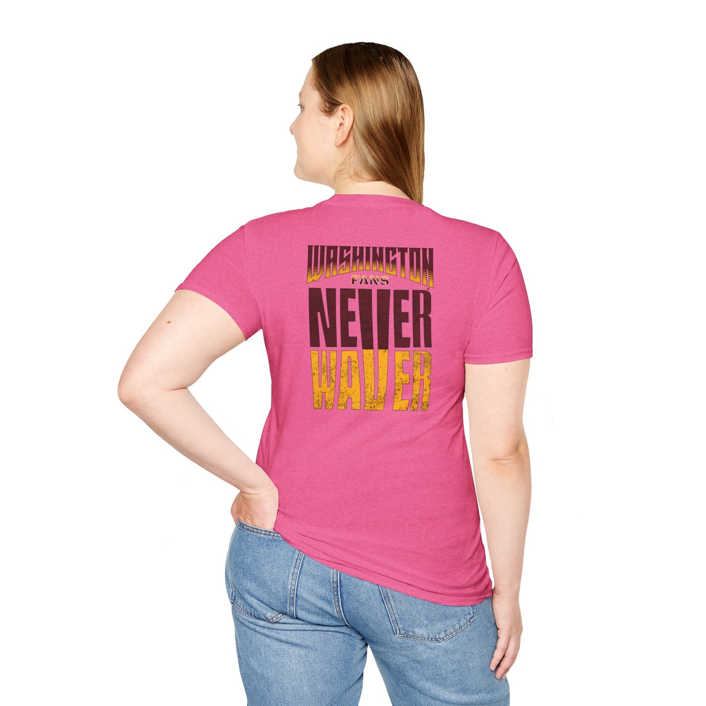 Washington Fans Never Waver Unisex Softstyle T-Shirt - Never Waver