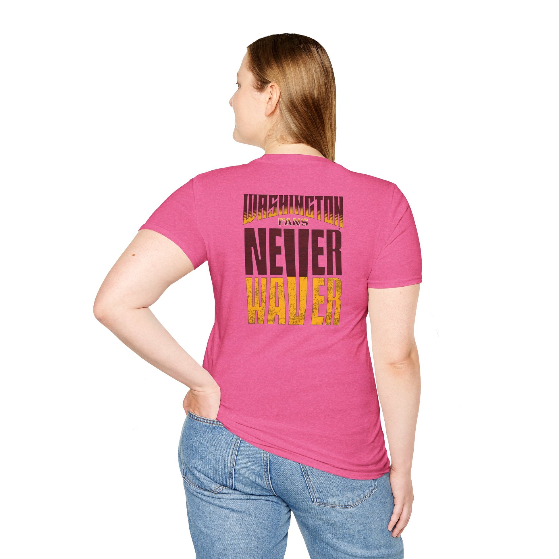 Washington Fans Never Waver Unisex Softstyle T-Shirt - Never Waver