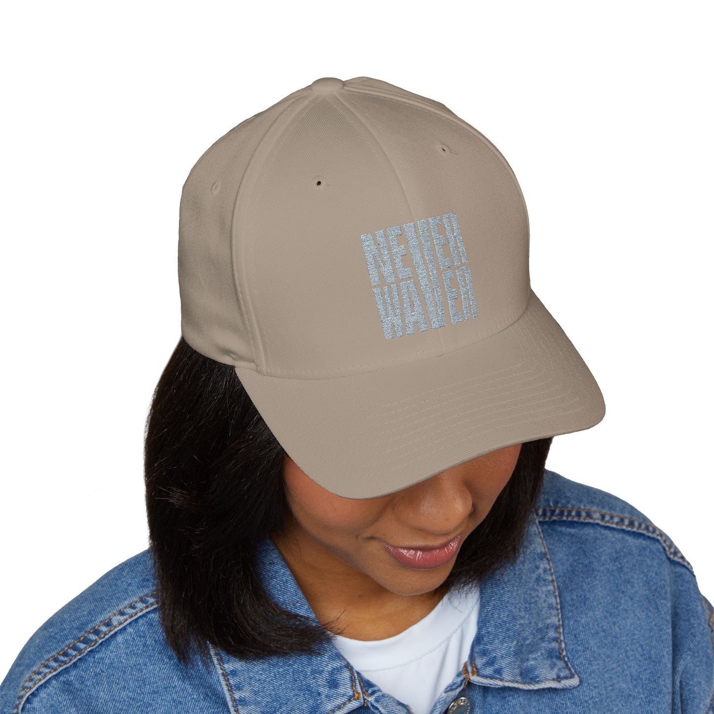 Embroidered Motivational Baseball Cap - 'Never Waver' - Perfect for Outdoor Enthusiasts