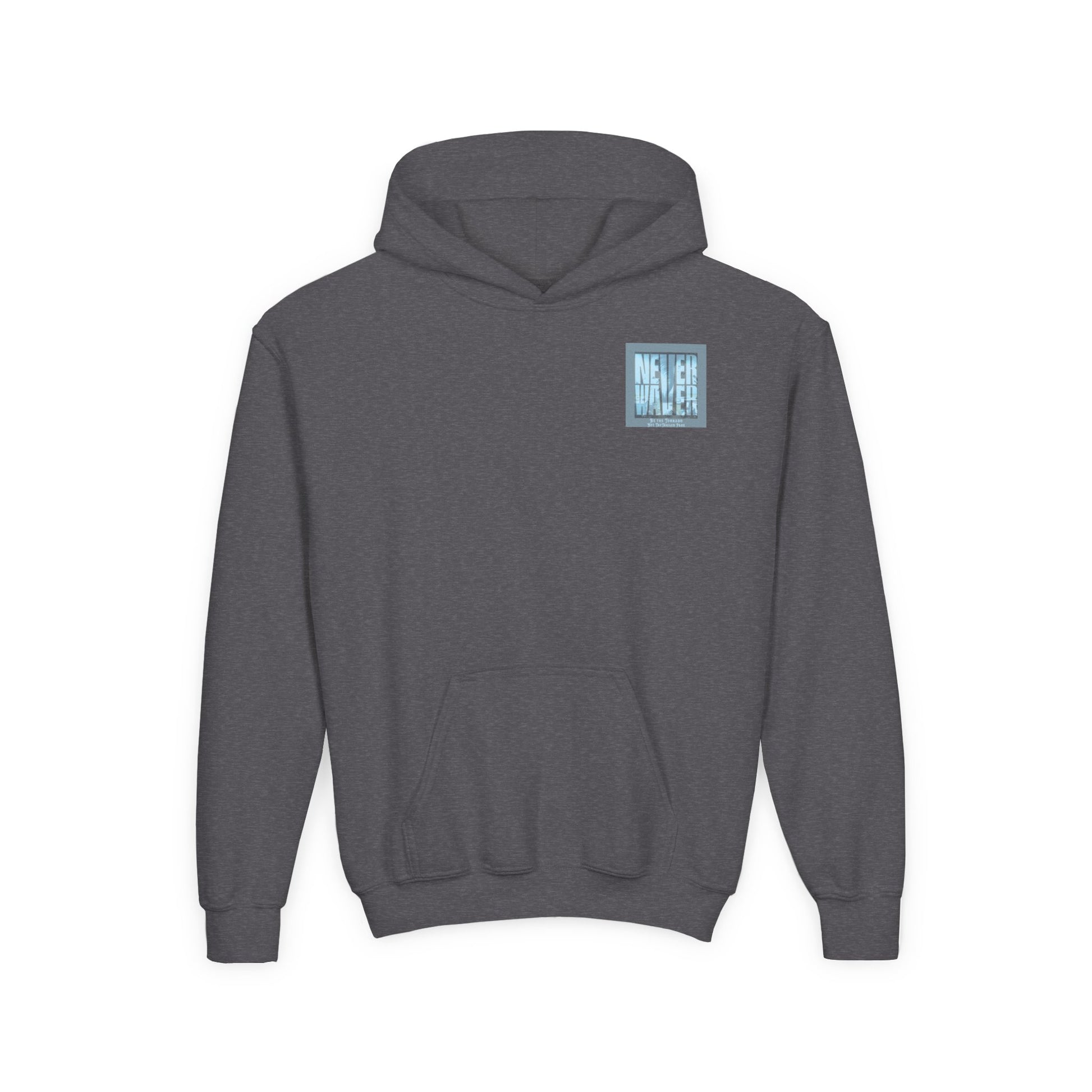 Youth Tornado-Themed Hooded Sweatshirt - "Never Walker" Design - Never Waver