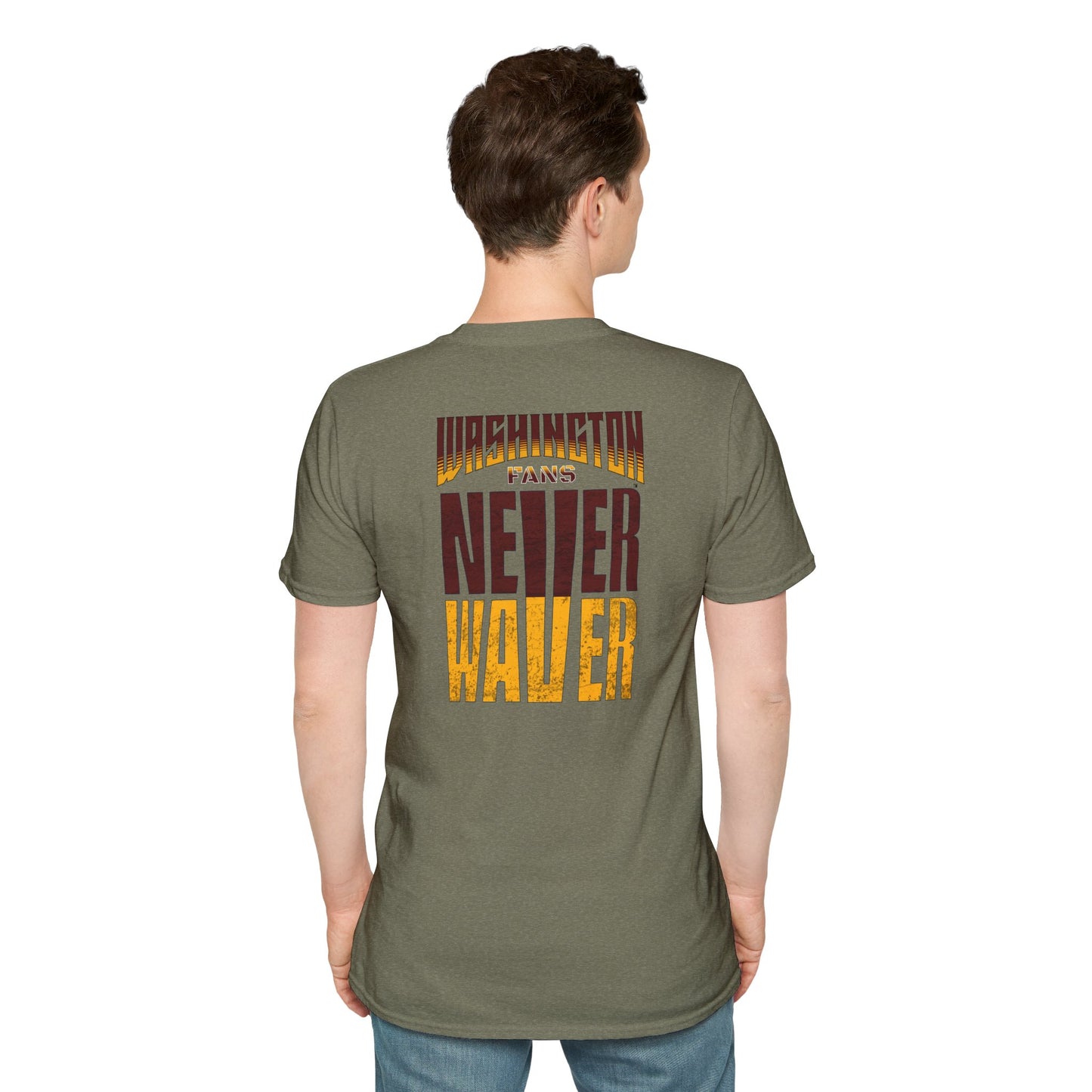 Washington Fans Never Waver Unisex Softstyle T-Shirt - Never Waver