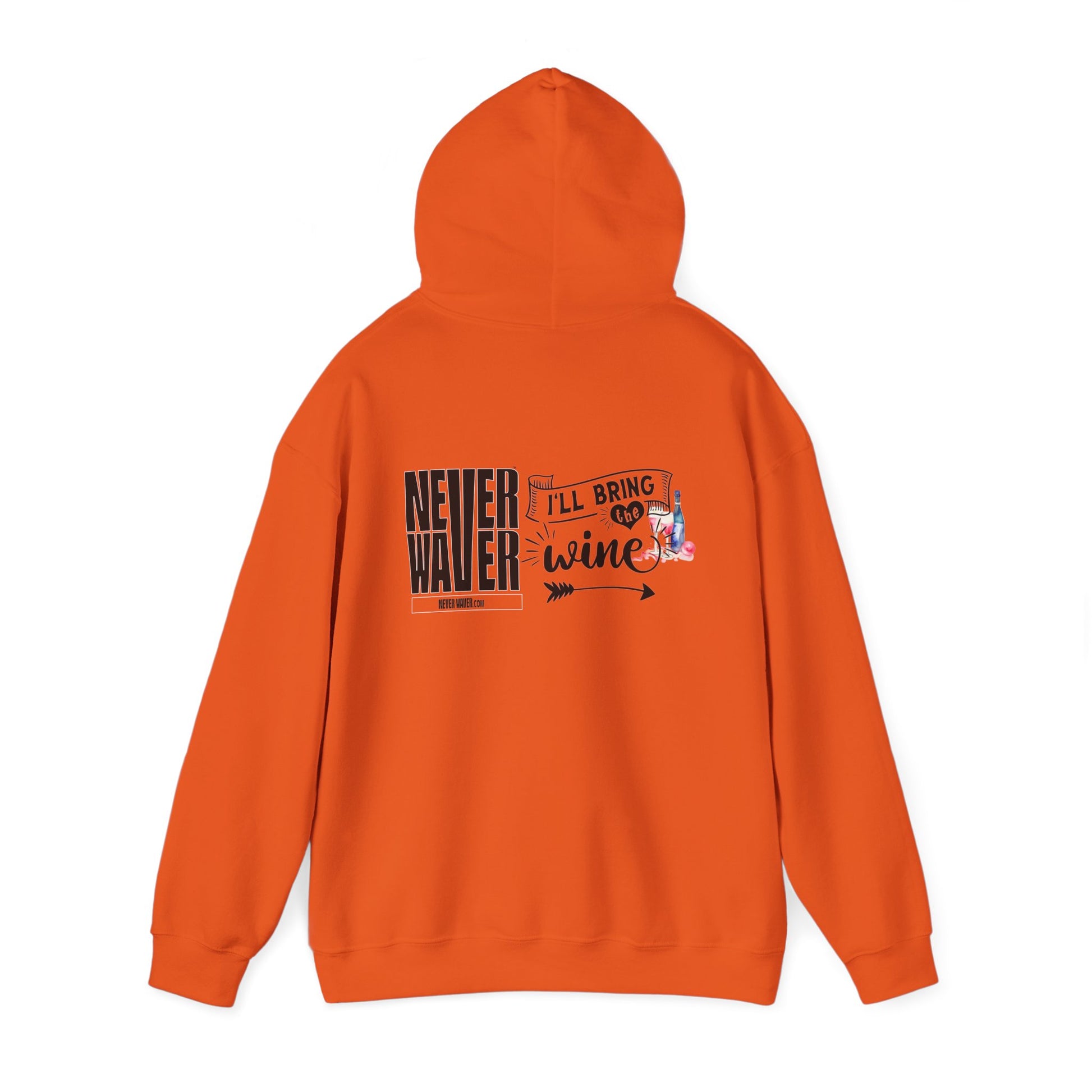 Unisex Heavy Blend™ Hooded Sweatshirt - "Never Waver I'll Bring The Wine" Inspirational Hoodie - Never Waver