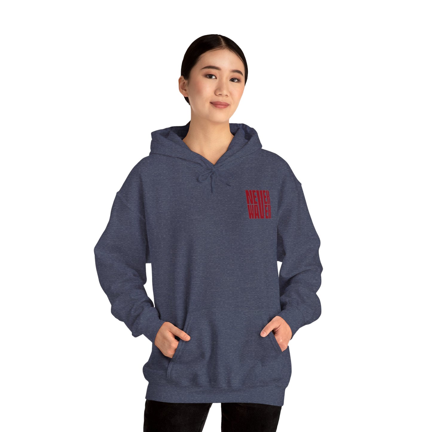 Unisex Heavy Blend™ Hoodie - 'Never Waver Just A Mom Trying Not to Raise A&&holes' - Never Waver