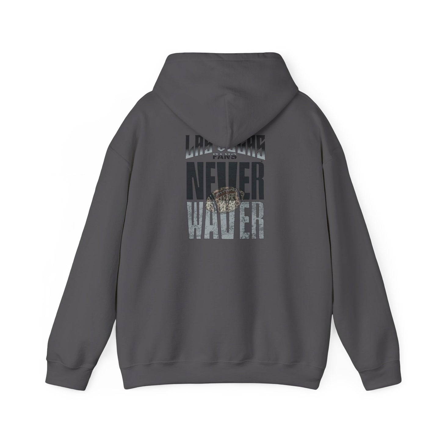 Las Vegas Fans Never Waver w Leopard Football Unisex Heavy Blend™ Hooded Sweatshirt - Cozy Oversized Style for Fans - Never Waver