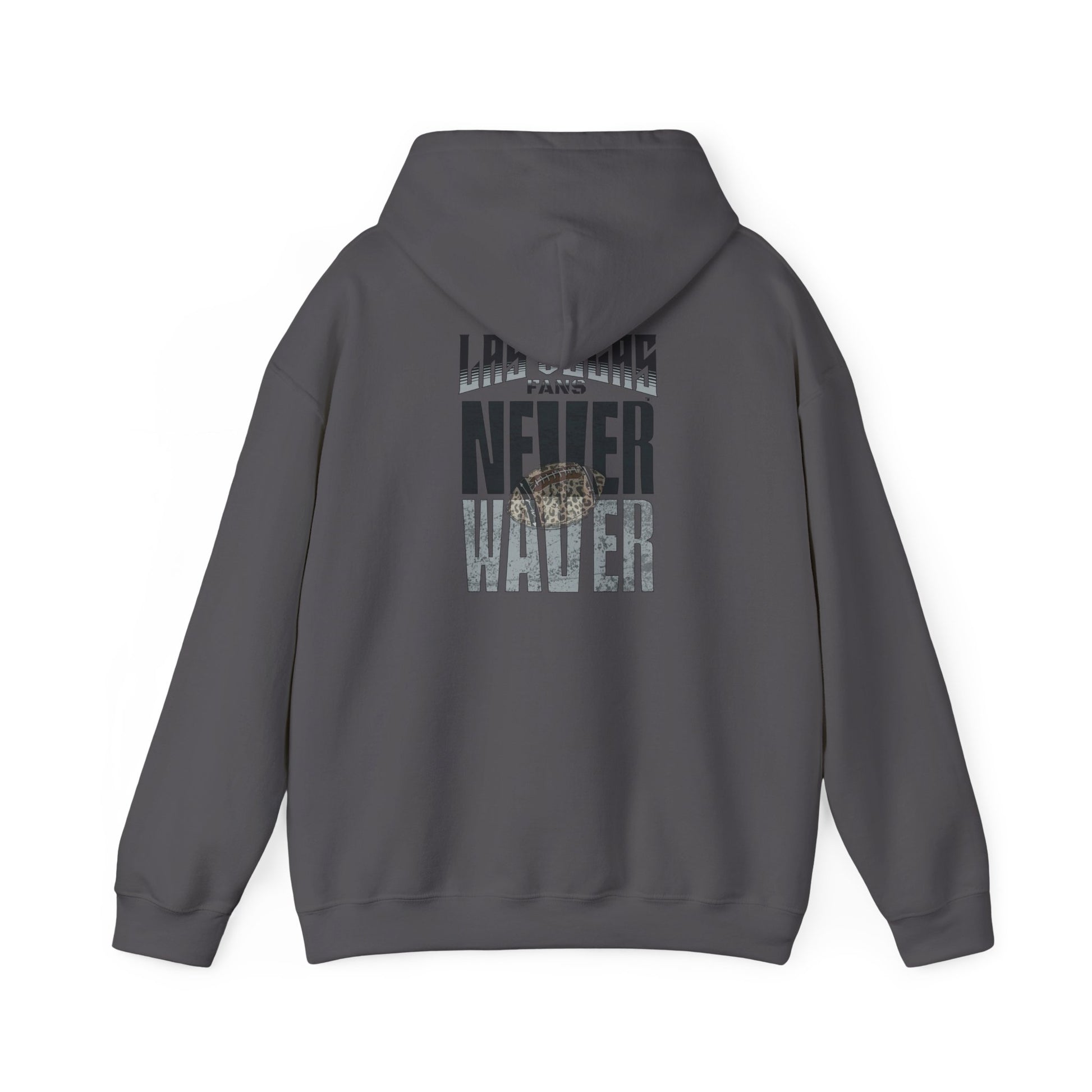 Las Vegas Fans Never Waver w Leopard Football Unisex Heavy Blend™ Hooded Sweatshirt - Cozy Oversized Style for Fans - Never Waver