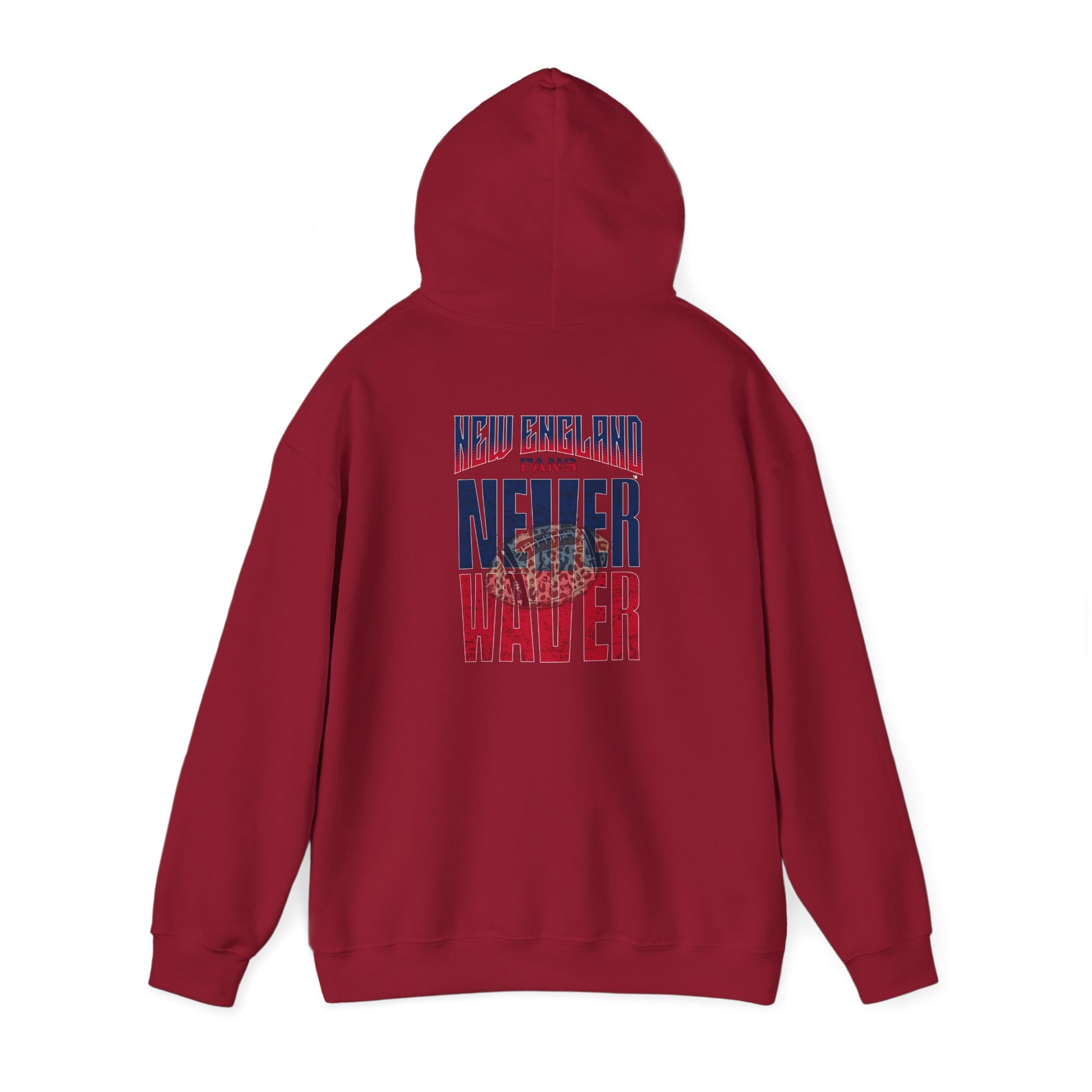 Unisex Heavy Blend™ Hooded Sweatshirt - New England Fans Never Waver w Leopard football - Never Waver