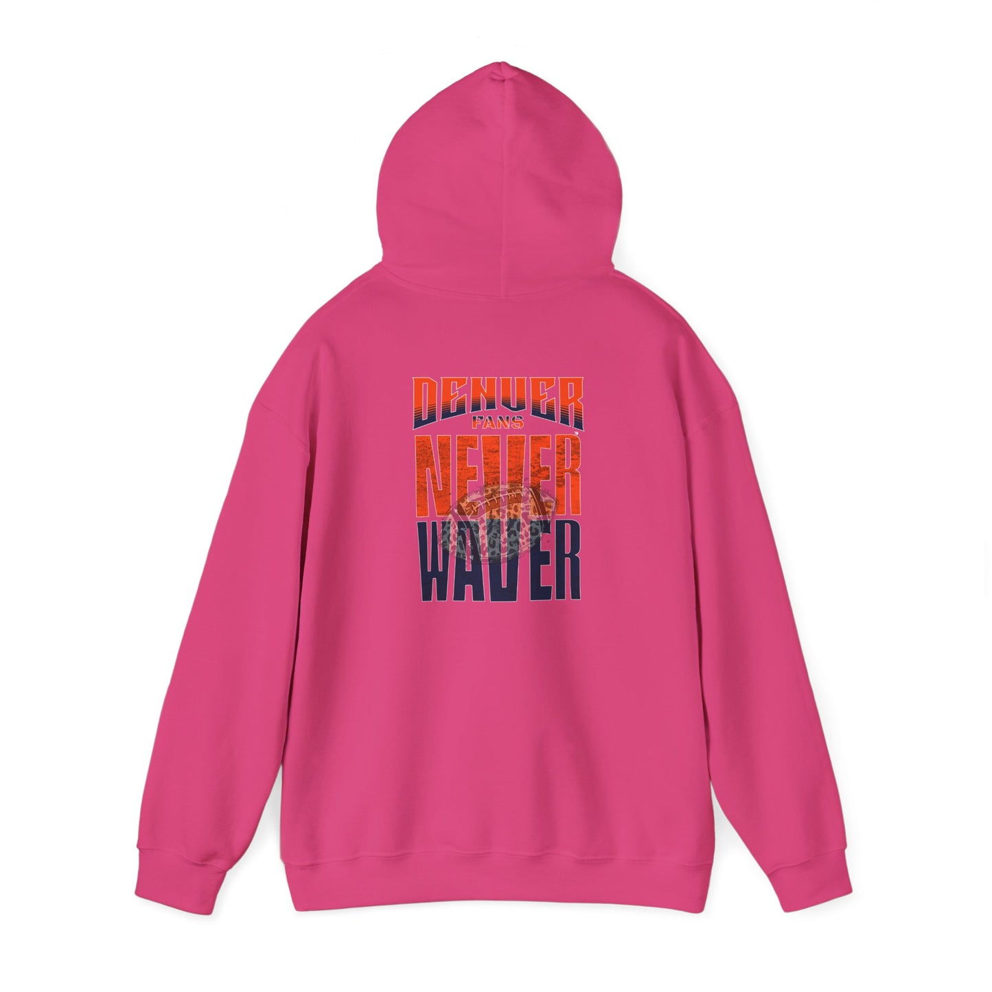 Unisex Heavy Blend™ Hooded Sweatshirt - Denver Fans Never Waver W Leopard Football Motivation - Never Waver