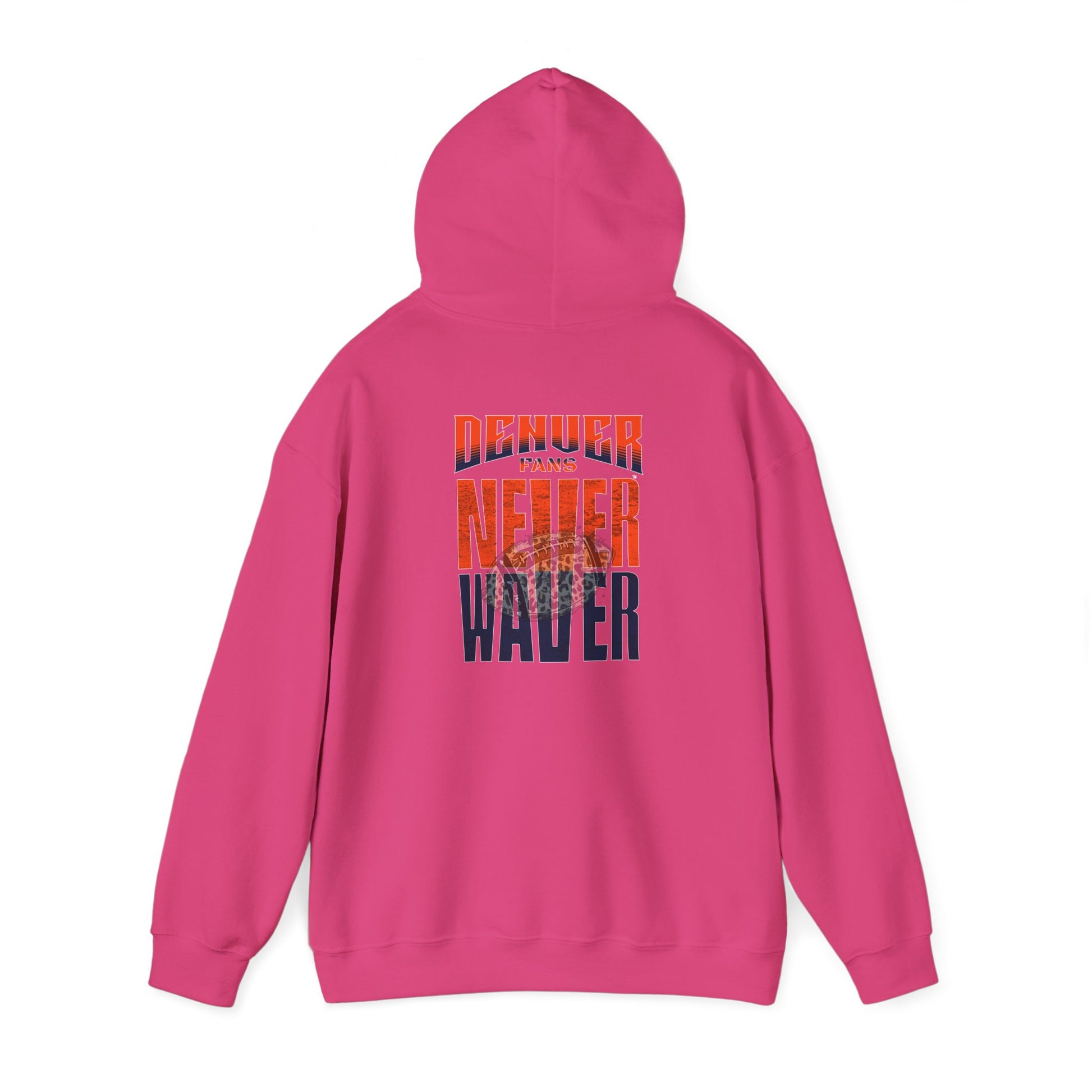 Unisex Heavy Blend™ Hooded Sweatshirt - Denver Fans Never Waver W Leopard Football Motivation - Never Waver