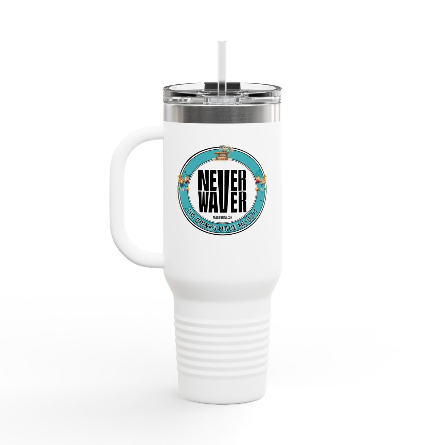 Never Waver Tiki Drinks Made Me Do It? Insulated Travel Mug, 40oz - Never Waver