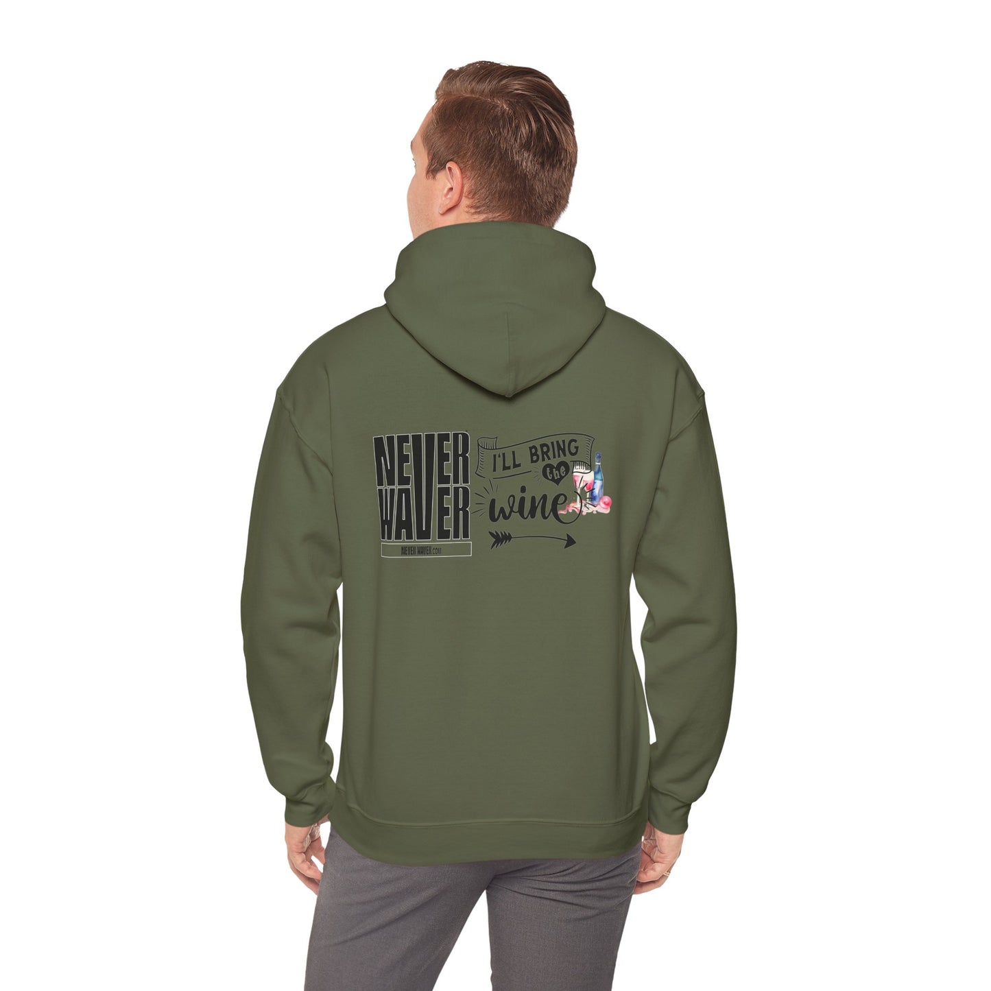 Unisex Heavy Blend™ Hooded Sweatshirt - "Never Waver I'll Bring The Wine" Inspirational Hoodie - Never Waver